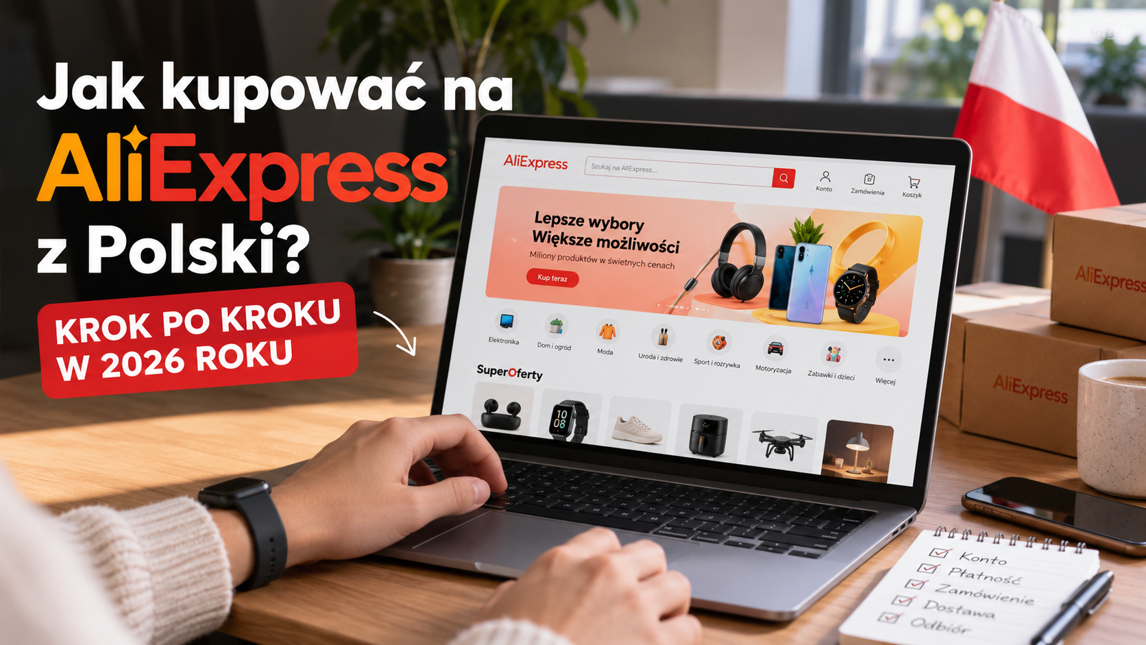 Jak kupować na AliExpress z Polski krok po kroku w 2026 roku — grafika główna poradnika